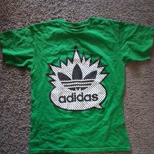 Adidas Womens Sz Small Green Yo Mtv Raps Logo Tee